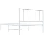 Bettgestell aus Metall mit weißem Kopfteil 90x190 cm von vidaXL, Betten und Lattenroste - Ref: Foro24-352521, Preis: 62,15 €,...