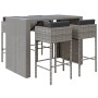 Garten Hoch Tisch und Hocker 5 Stück und Kissen PE Rattan Grau von vidaXL, Gartensets - Ref: Foro24-3200668, Preis: 530,73 €,...
