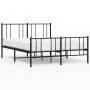 Bed frame with headboard and footboard black metal 120x190 cm by vidaXL, Beds and slatted bases - Ref: Foro24-352495, Price: ...