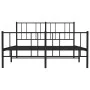 Bed frame with headboard and footboard black metal 120x190 cm by vidaXL, Beds and slatted bases - Ref: Foro24-352495, Price: ...