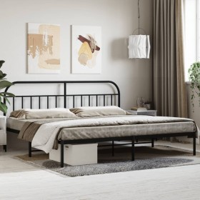 Bettgestell mit schwarzem Metallkopfteil 200x200 cm von vidaXL, Betten und Lattenroste - Ref: Foro24-353642, Preis: 137,76 €,...
