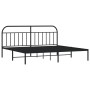 Estructura de cama con cabecero metal negro 200x200 cm de vidaXL, Camas y somieres - Ref: Foro24-353642, Precio: 137,65 €, De...