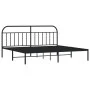 Estructura de cama con cabecero metal negro 200x200 cm de vidaXL, Camas y somieres - Ref: Foro24-353642, Precio: 135,23 €, De...