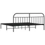 Estructura de cama con cabecero metal negro 200x200 cm de vidaXL, Camas y somieres - Ref: Foro24-353642, Precio: 135,23 €, De...