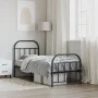 Bed frame with headboard and black metal footboard 75x190 cm by vidaXL, Beds and slatted bases - Ref: Foro24-353643, Price: 8...