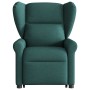 Sillón reclinable elevable tela verde oscuro