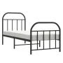 Bed frame with headboard and black metal footboard 75x190 cm by vidaXL, Beds and slatted bases - Ref: Foro24-353643, Price: 8...