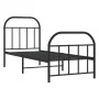 Bed frame with headboard and black metal footboard 75x190 cm by vidaXL, Beds and slatted bases - Ref: Foro24-353643, Price: 8...