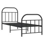Estructura de cama con cabecero y estribo metal negro 75x190 cm de vidaXL, Camas y somieres - Ref: Foro24-353643, Precio: 81,...