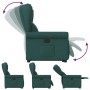 Sillón reclinable elevable tela verde oscuro