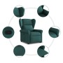 Sillón reclinable elevable tela verde oscuro