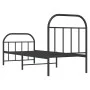 Bed frame with headboard and black metal footboard 75x190 cm by vidaXL, Beds and slatted bases - Ref: Foro24-353643, Price: 8...
