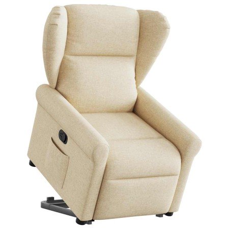 Sillón reclinable elevable de tela color crema en Sillones | Comprar online en Foro24