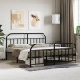 Black metal headboard and footboard bed frame 180x200 cm by vidaXL, Beds and slatted bases - Ref: Foro24-353657, Price: 159,6...
