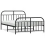 Estructura de cama cabecero y estribo metal negro 180x200 cm de vidaXL, Camas y somieres - Ref: Foro24-353657, Precio: 152,68...