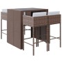 Gartentisch und Hochhocker 5 Stück und braune PE-Rattankissen von vidaXL, Gartensets - Ref: Foro24-3200669, Preis: 449,47 €, ...
