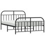 Black metal headboard and footboard bed frame 180x200 cm by vidaXL, Beds and slatted bases - Ref: Foro24-353657, Price: 159,6...