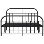 Black metal headboard and footboard bed frame 180x200 cm by vidaXL, Beds and slatted bases - Ref: Foro24-353657, Price: 159,6...