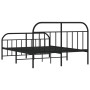 Black metal headboard and footboard bed frame 180x200 cm by vidaXL, Beds and slatted bases - Ref: Foro24-353657, Price: 159,6...