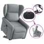 Sillón de masaje reclinable de pie de tela gris claro