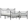 Black metal headboard and footboard bed frame 160x200 cm by vidaXL, Beds and slatted bases - Ref: Foro24-353558, Price: 142,7...