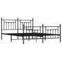 Black metal headboard and footboard bed frame 160x200 cm by vidaXL, Beds and slatted bases - Ref: Foro24-353558, Price: 142,7...