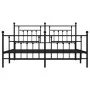 Black metal headboard and footboard bed frame 160x200 cm by vidaXL, Beds and slatted bases - Ref: Foro24-353558, Price: 142,7...