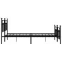 Black metal headboard and footboard bed frame 160x200 cm by vidaXL, Beds and slatted bases - Ref: Foro24-353558, Price: 142,7...