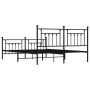 Black metal headboard and footboard bed frame 160x200 cm by vidaXL, Beds and slatted bases - Ref: Foro24-353558, Price: 142,7...