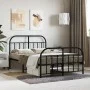 Estructura de cama con cabecero y pie metal negro 120x190 cm de vidaXL, Camas y somieres - Ref: Foro24-353650, Precio: 121,54...