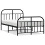 Bed frame with headboard and footboard black metal 120x190 cm by vidaXL, Beds and slatted bases - Ref: Foro24-353650, Price: ...
