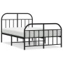 Estructura de cama con cabecero y pie metal negro 120x190 cm de vidaXL, Camas y somieres - Ref: Foro24-353650, Precio: 124,67...