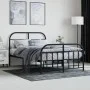 Bed frame with headboard and footboard black metal 120x190 cm by vidaXL, Beds and slatted bases - Ref: Foro24-353650, Price: ...