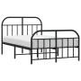 Estructura de cama con cabecero y pie metal negro 120x190 cm de vidaXL, Camas y somieres - Ref: Foro24-353650, Precio: 124,67...