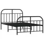 Bed frame with headboard and footboard black metal 120x190 cm by vidaXL, Beds and slatted bases - Ref: Foro24-353650, Price: ...