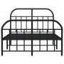 Bed frame with headboard and footboard black metal 120x190 cm by vidaXL, Beds and slatted bases - Ref: Foro24-353650, Price: ...