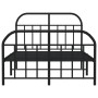 Estructura de cama con cabecero y pie metal negro 120x190 cm de vidaXL, Camas y somieres - Ref: Foro24-353650, Precio: 124,67...