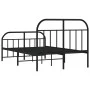 Bed frame with headboard and footboard black metal 120x190 cm by vidaXL, Beds and slatted bases - Ref: Foro24-353650, Price: ...