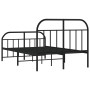 Estructura de cama con cabecero y pie metal negro 120x190 cm de vidaXL, Camas y somieres - Ref: Foro24-353650, Precio: 124,67...