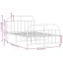 Bed frame with headboard and footboard black metal 120x190 cm by vidaXL, Beds and slatted bases - Ref: Foro24-353650, Price: ...