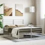 Estructura cama metal con cabecero y estribo blanco 135x190 cm de vidaXL, Camas y somieres - Ref: Foro24-352385, Precio: 87,8...