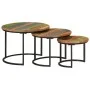 Mesas apilables 3 piezas madera maciza reciclada de vidaXL, Mesas de centro - Ref: Foro24-353902, Precio: 99,00 €, Descuento: %