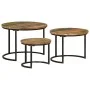 Mesas apilables 3 piezas madera maciza reciclada de vidaXL, Mesas de centro - Ref: Foro24-353902, Precio: 99,00 €, Descuento: %
