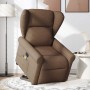 Silla de masaje reclinable de pie de tela marrón