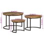 Stapeltische 3 Stück massives Recyclingholz von vidaXL, Couchtisch - Ref: Foro24-353902, Preis: 100,59 €, Rabatt: %