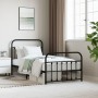 Bed frame with headboard and black metal footboard 100x190cm by vidaXL, Beds and slatted bases - Ref: Foro24-352590, Price: 9...