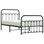 Bed frame with headboard and black metal footboard 100x190cm by vidaXL, Beds and slatted bases - Ref: Foro24-352590, Price: 9...