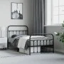 Bettgestell mit Kopfteil und Fußteil aus schwarzem Metall, 100 x 190 cm von vidaXL, Betten und Lattenroste - Ref: Foro24-3525...