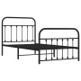 Bed frame with headboard and black metal footboard 100x190cm by vidaXL, Beds and slatted bases - Ref: Foro24-352590, Price: 9...