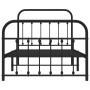 Bed frame with headboard and black metal footboard 100x190cm by vidaXL, Beds and slatted bases - Ref: Foro24-352590, Price: 9...